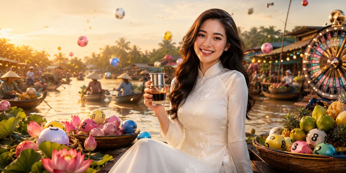 Người dùng vùng Mekong thư giãn với điện thoại và cà phê, tham gia giải trí trực tuyến buổi chiều